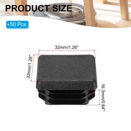 PATIKIL - Tapones cuadrados de plástico para agujeros de 1 pulgada, paquete de 25 tapas de extremo para tubos cuadrados de metal para muebles de silla, patas de cerca, tubo de poste, color negro
