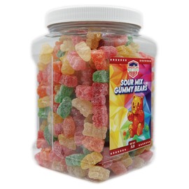 Gummy Bear 3LB In Plastic Clear Container (SOUR MIX)