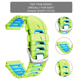 NotoCity Compatible with Garmin Forerunner 920XT Band Soft Silicone Strap for 920XT Replacement Watch Band for Men Women Green-Blue