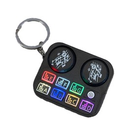 DJ Key Ring, Gifts for Music Producers with Interactive Sound Effects and Colourful Light, Keyring in DJ Disc Player Design (Black)