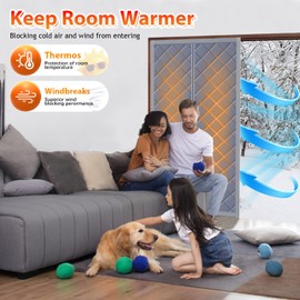 ABVRUN Insulated Door Curtain Magnetic Thermal Oxford Cloth Thicken Cotton as Privacy Temporary Door to Soundproof