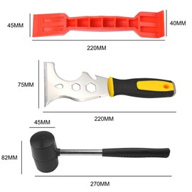 Xiciki 3PCS Window Glazing Tool Kit Multi Purpose Glazing Tools Bundle Window Glazing Tool Kit, Window Fitting Tools for Windows (12 in 1) with Glazing Paddle, Rubber Mallet, and Anti Skid Handle