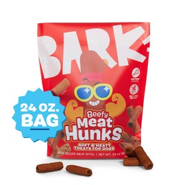 Barkbox Beefy Meat Hunks - Savory Beef Recipe with Protein-Packed Goodness, No Artificial Preservatives, Corn, or Soy - 24oz Bag