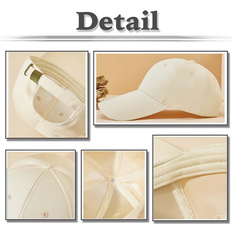 White Fang CZ066 Baseball Cap, Plain, Brim Length, Simple, Stylish,