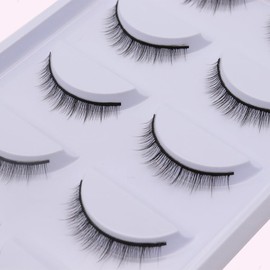 Natural Look False Eyelashes Nude Makeup Cross 5-7mm Fake Eye Lashes Black 5 Pairs LASGOOS Lightweight Short Daily Wear Lash Salon Eye Makeup Wholesale