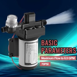 CHANGE MOORE RV Fresh Water Pump 12V DC: Four Chamber Water Pump Self-Priming Diaphragm Water Pump with Heavy Duty Pressure Switch and Filter for RV Marine Boat Caravan Style B