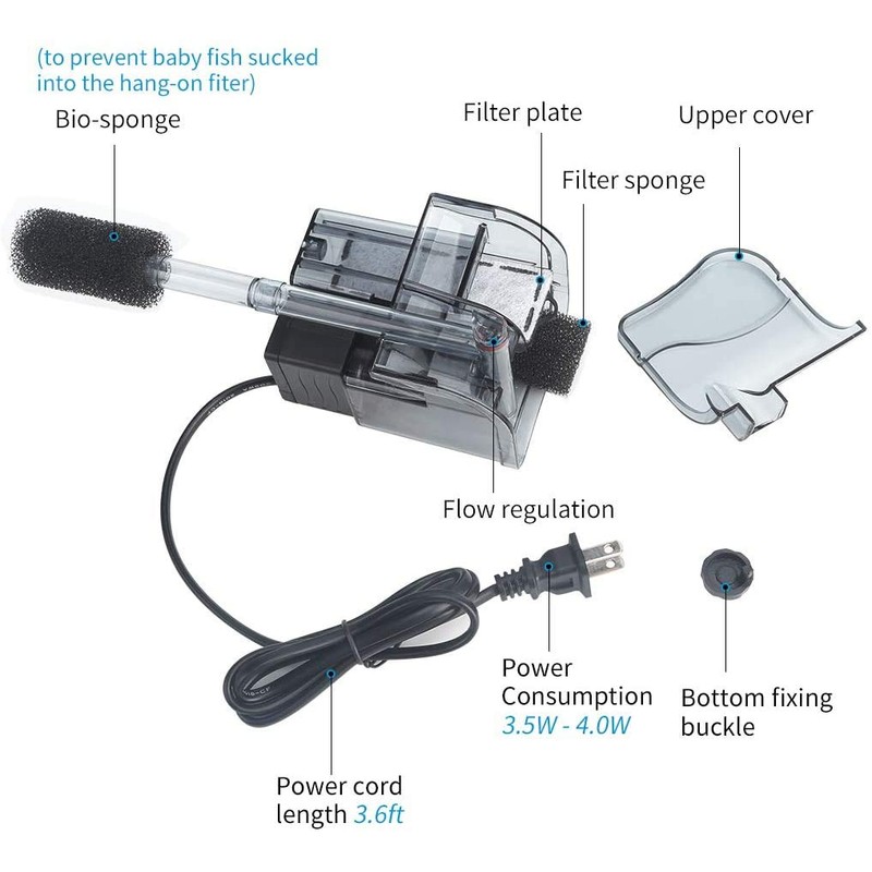 Boxtech Aquarium Hang On Filter - Power Waterfall Suspension Oxygen