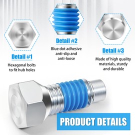 596218701 532140080 Rear Wheel Hub Bolt 7/16-14 X 1-3/8, for Husqvarna Electrolux Lawn Mowers and Lawn Tractors