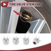 HEROFFIX 4 Pcs Decorative Tire Valve Stem Caps 15mm Tyre
