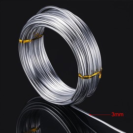 32.8 Feet Aluminum Wire, Wire Armature, Bendable Metal Craft Wire for Making Dolls Skeleton DIY Crafts(Silver, 3 mm Thickness)