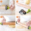 Aguegro Rolling Pin with Adjustable Thickness Ring, Dough Thickness for