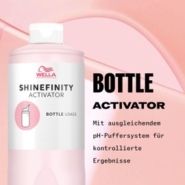 Wella Professionals Shinefinity Activator Bottle - 2% Developer for Quick Bottle Application - for Shinefinity Glaze Demi-Permanent Tint - pH Controlled & Gentle - 1L