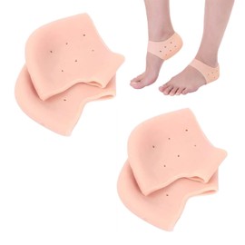 THJOPOKEEL Plantillas de Gel para Talón (2 Pares), Protección contra Fascitis plantar, Tendinitis de Aquiles y Espolones, para Hombres y Mujeres （color de piel）