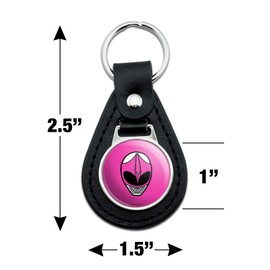 GRAPHICS & MORE Black Leather Power Rangers Pink Ranger Helmet Keychain