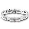 Eternity Christian Fish Stackable Ichthus Ring Stainless Steel Band Size