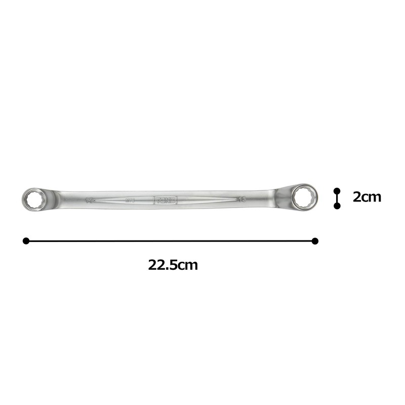 トネ(TONE) ロングメカニックめがねレンチ(75°) M75-1113 二面幅11×13mm