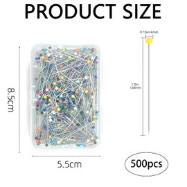500 Pcs Sewing Pins, Pins, Pins Sewing, Dressmaking Pins, Sewing Pins Dressmaking With Sharp Ends Not Easy To Bend & Oxidize – Multicolored Pins Ideal For Dressmaking, Quilting, Jewelry & Crafts