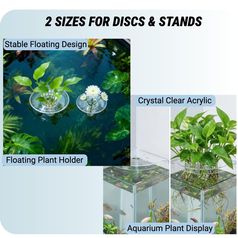 10 Pcs Creative Floating Floral Arrangement Holder,2pcs Aquarium Plant Holder