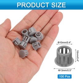 uxcell 100pcs Nylon Plastic Hole Plugs, 2/5" (10mm) Round Drill Screw Hole Plugs Covers, Deep Grey