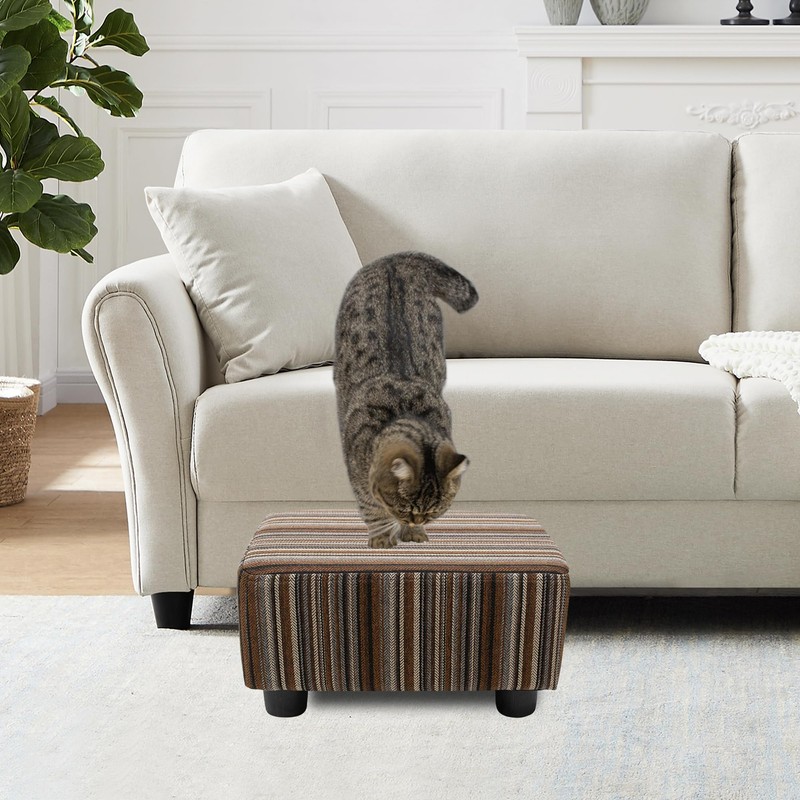 CAROLMADE Small Foot Stool Ottoman Footstool with Legs Under Desk