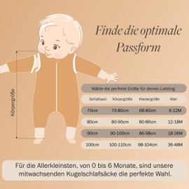 Mababu All-year baby sleeping bag with feet and removable sleeves, 100% GOTS organic cotton, year-round children's sleeping bag with feet, foldable cuffs, Green (sea green)