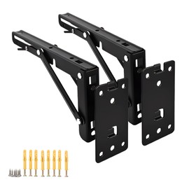 Folding Shelf Brackets，Detachable Folding Bracket，2 Pack Heavy Duty Wall Mounted Folding Brackets， DIY L Detachable Folding Bracket for Workbench Folding Table Hinge (10 Inch)
