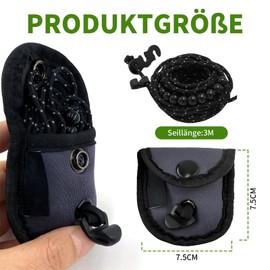 Retractable Washing Line Travel Washing Line Camping Clothesline - Reflective Double Lead, No Clothes Pegs Required, Perfect for Camping, Hiking, Motorhome, Tent (Black, 3 m, 25 g)