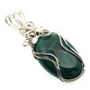Malachite Gemstone Sterling Silver Wire Wrapped Pendant 01