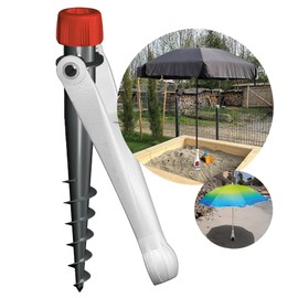 Krinner Vario Drill 20004 Parasol Stand Parasol Holder Ground Dowel White for Beach Earth Meadow Garden Leisure and Camping Made in Germany
