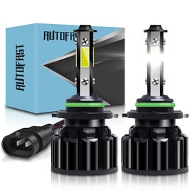 9006 HB4 - Kit de conversión de faros delanteros LED de luz baja de 6,500 K, luz blanca fría de haz bajo de 4 lados COB chip 9006, luz antiniebla de repuesto halógeno superbrillante, paquete de 2