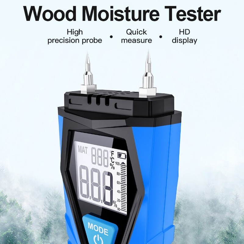 Handheld Moisture Meter LCD Display Digital Moisture Tester for Wood