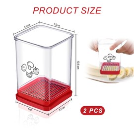 Aililong 2 pieces fruit and vegetable slicer, stainless steel slicer, fruit slicer, veggie cutter, with protective cap