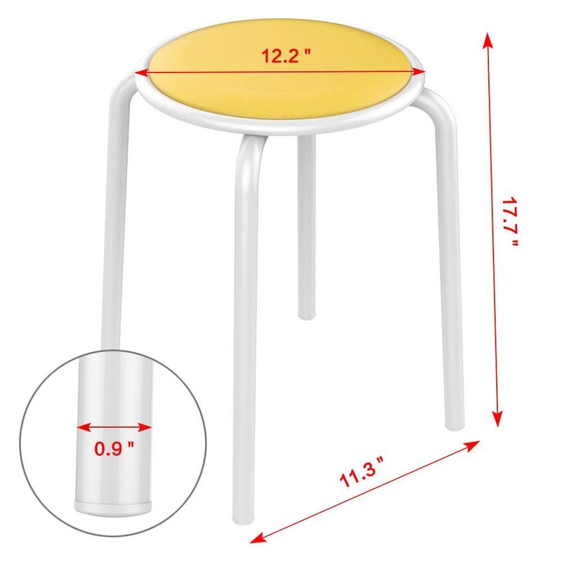 Yaheetech 5PCS Metal Stack Nesting Stools with Padded Seats Backless