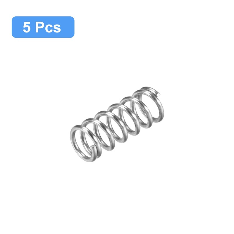 sourcing map Compression Spring, 5Pcs 304 Stainless Steel, 12mm OD,