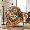 Red Sunflower Throw Blanket with Fringe Boho Throw Blankets Recliner