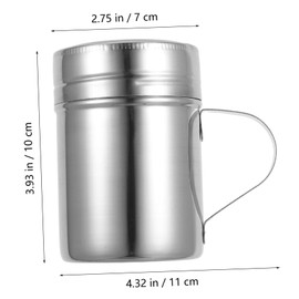 LABRIMP 127Holes Stainless Steel Powder Dispenser with Ergonomic Handle Bright Coffee Duster Flour Shaker for Sifting Sugar Cocoa and Pepper Multifunctional Kitchen Tool