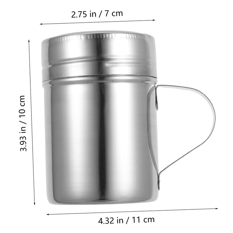 LABRIMP 127Holes Stainless Steel Powder Dispenser with Ergonomic Handle Bright