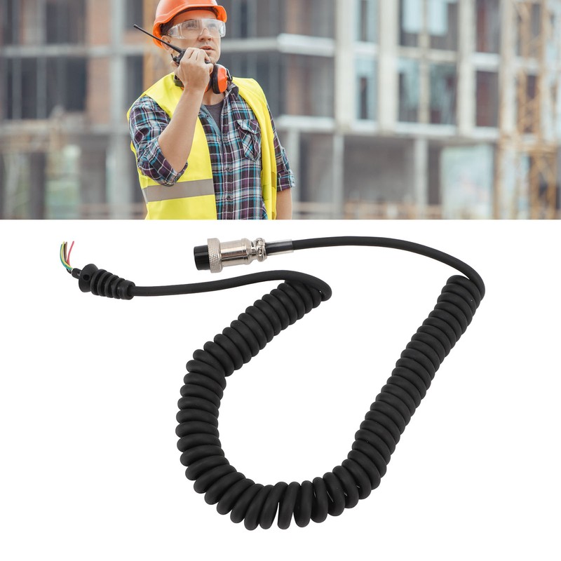 8Pin Speaker Mic Cable Radio Hand Microphone Coiled Cord Replacement