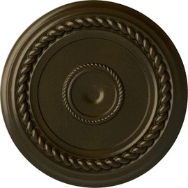 Ekena Millwork CM18ALGGS Alexandria Rope Ceiling Medallion, 19 5/8"OD x 1 1/2"P (Fits Canopies up to 4 5/8"), Hand-Painted Green Gold
