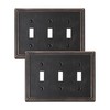 TREEWELL 2-Pack Triple Toggle Light Switch Cover Plate, Pearls Decorative