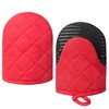 Puppet Oven Mitts Red Cotton Silicone Non-Slip Short Sleeve Soft,Oven