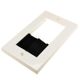 kenable Cable Entry Brush Faceplate Quad Gang with Double Blank for AV Modules