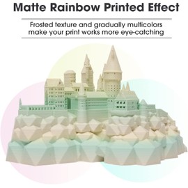 eSUN Matte Rainbow PLA Filament 1.75mm, Matte Multicolored 3D Printer Filament PLA, 1KG Spool (2.2 LBS) Gradient Changing Multicolor Filament for 3D Printer, Matte Rainbow Multicolor