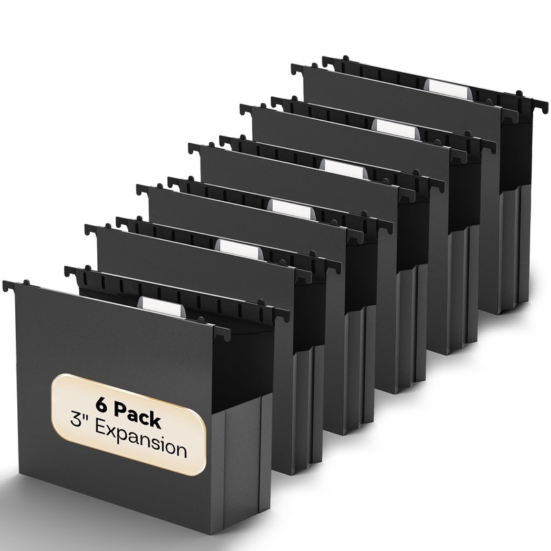 NORDUN Plastic Extra Capacity Hanging File Folder Letter Size,6 Pack