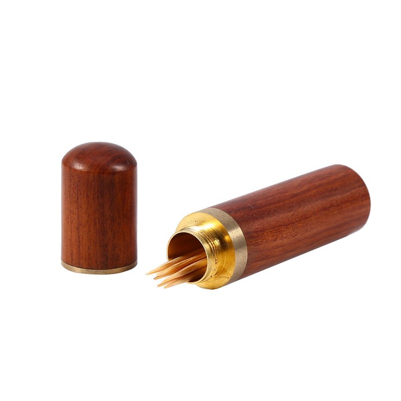 Wooden Toothpick Box Handbag Toothpick Holder Capsule Case Portable (Material: