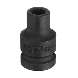 uxcell 1/2" Drive x 8mm Shallow Impact Socket 12-Point Metric CR-MO Steel Nut Impact Grade Socket for Auto Repair