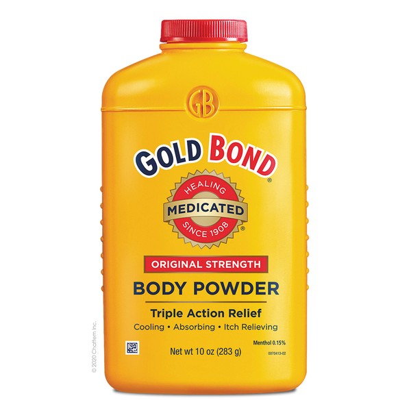 Gold Bond Medicated Body Powder Original Strength 10 oz. (3 Pack), Cooling, Absorbing, Itch Relief
