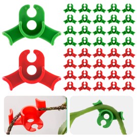 Ouligay 40pcs Plant Training Clips, Plastic Plant Clip, Lst Clips for Low Stress Training Plant Stem Support, 90 Degree Angle Plant Clips(Circle Style,Red and Green)