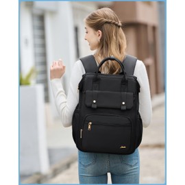Laptop Backpack for Women College School Backpacks Purse Womens Work Business Bag Travel Daypack Teens Girls Bookbags (Black)