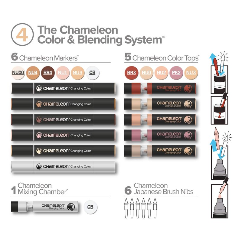 Chameleon Set No. 4 Skin Tones - Colour & Blending